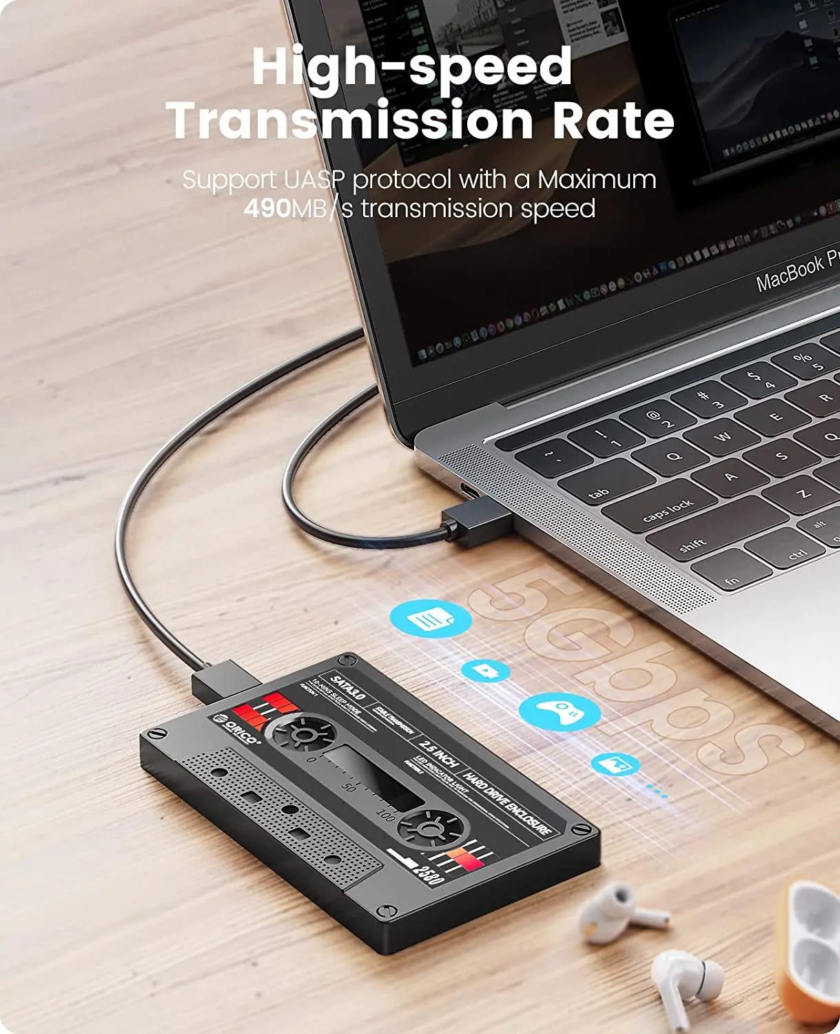 USB 3.0 SATA 5Gbps HDD & SSD Tape Enclosure With DIY Sticker UASP for PC Notebook USB 3.0 SATA 5Gbps HDD & SSD Tape Enclosure With DIY Sticker UASP for PC Notebook