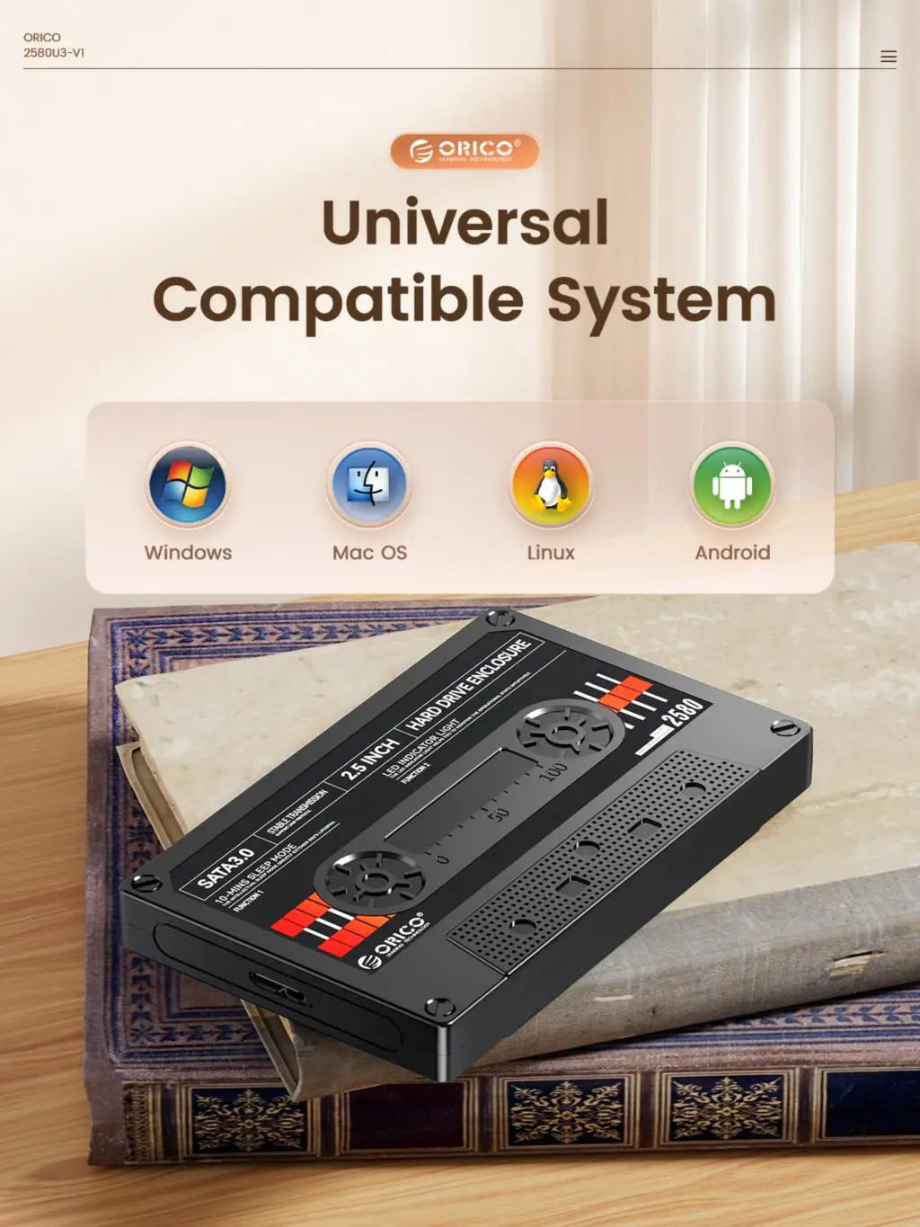 USB 3.0 SATA 5Gbps HDD & SSD Tape Enclosure With DIY Sticker UASP for PC Notebook USB 3.0 SATA 5Gbps HDD & SSD Tape Enclosure With DIY Sticker UASP for PC Notebook