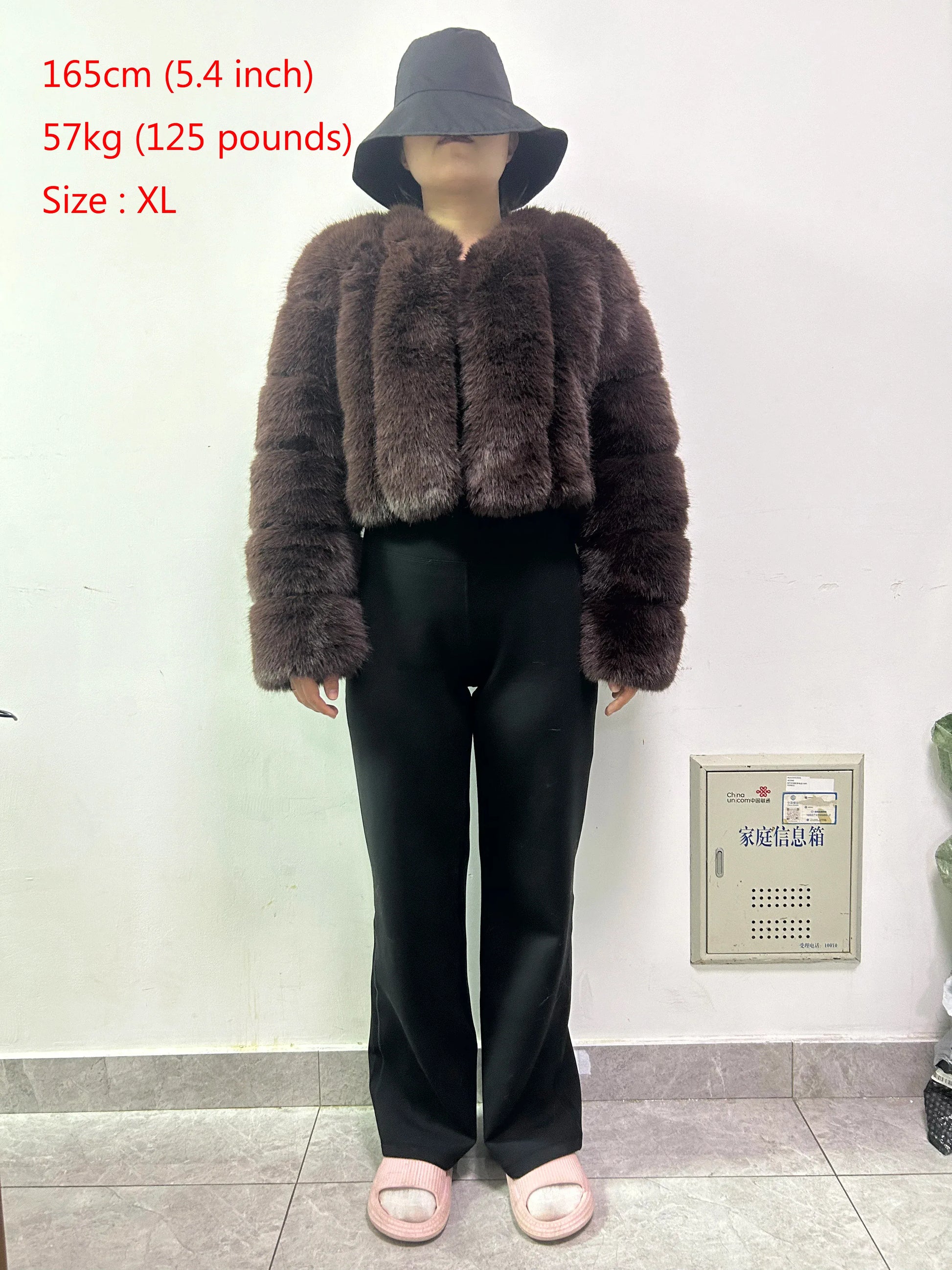V-Neck Faux Fox Fur Coat - Long Sleeve Winter Jacket | Wahooly V-Neck Faux Fox Fur Coat - Long Sleeve Winter Jacket for Women