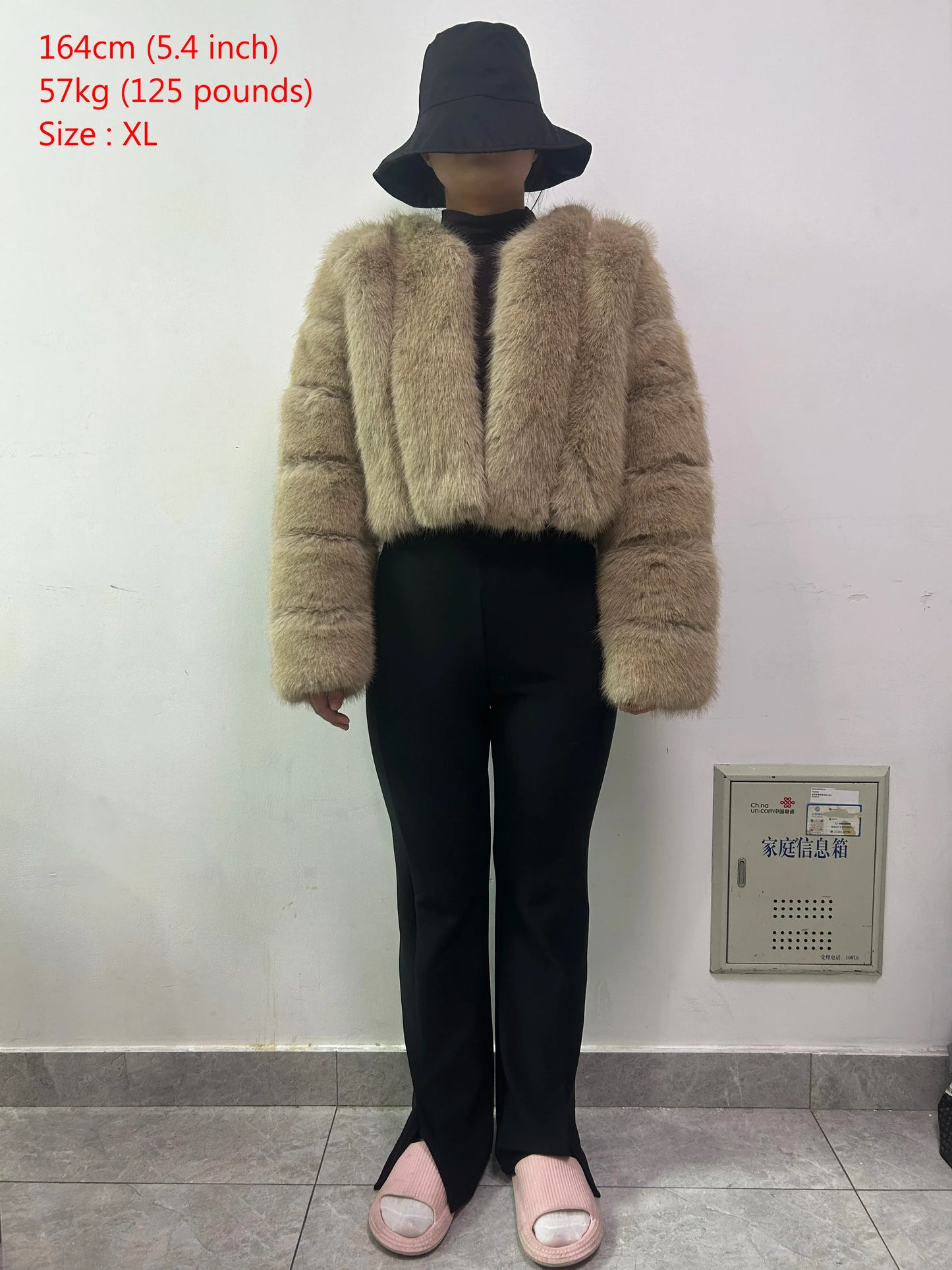 V-Neck Faux Fox Fur Coat - Long Sleeve Winter Jacket | Wahooly V-Neck Faux Fox Fur Coat - Long Sleeve Winter Jacket for Women