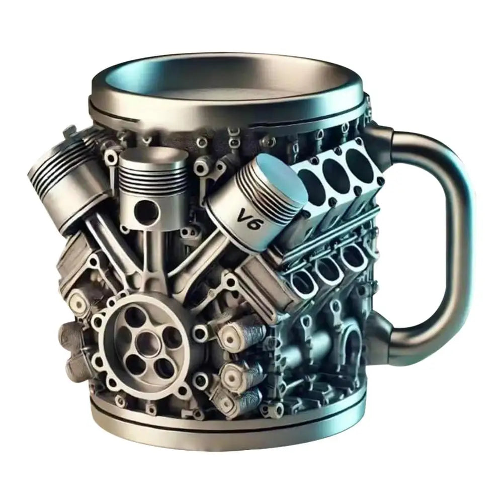 V6 V8 Engine Coffee Mug — Insulated Stainless Steel Cup for Car Lovers V6 & V8 Engine Coffee Mug — Stainless Steel Insulated Cup for Car Lovers & Gearheads