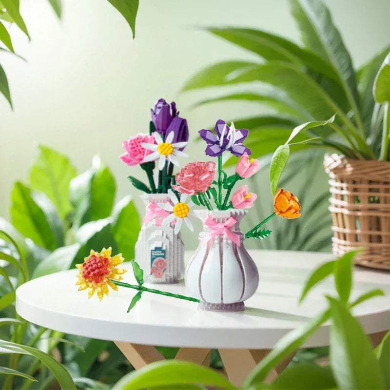 Valentine's Day Immortal Bouquet Creative Desktop Decoration Flowers Building Blocks Puzzle Simulation Toy Girls Gifts #T3 Valentine's Day Immortal Bouquet Creative Desktop Decoration Flowers Building Blocks Puzzle Simulation Toy Girls Gifts #T3