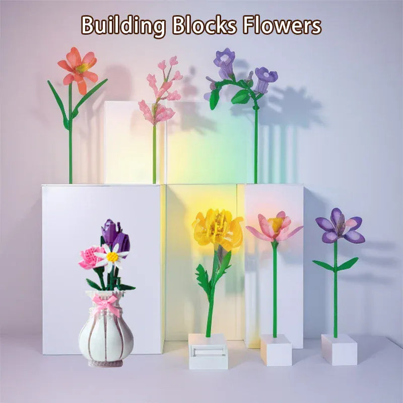Valentine's Day Immortal Bouquet Creative Desktop Decoration Flowers Building Blocks Puzzle Simulation Toy Girls Gifts #T3 Valentine's Day Immortal Bouquet Creative Desktop Decoration Flowers Building Blocks Puzzle Simulation Toy Girls Gifts #T3