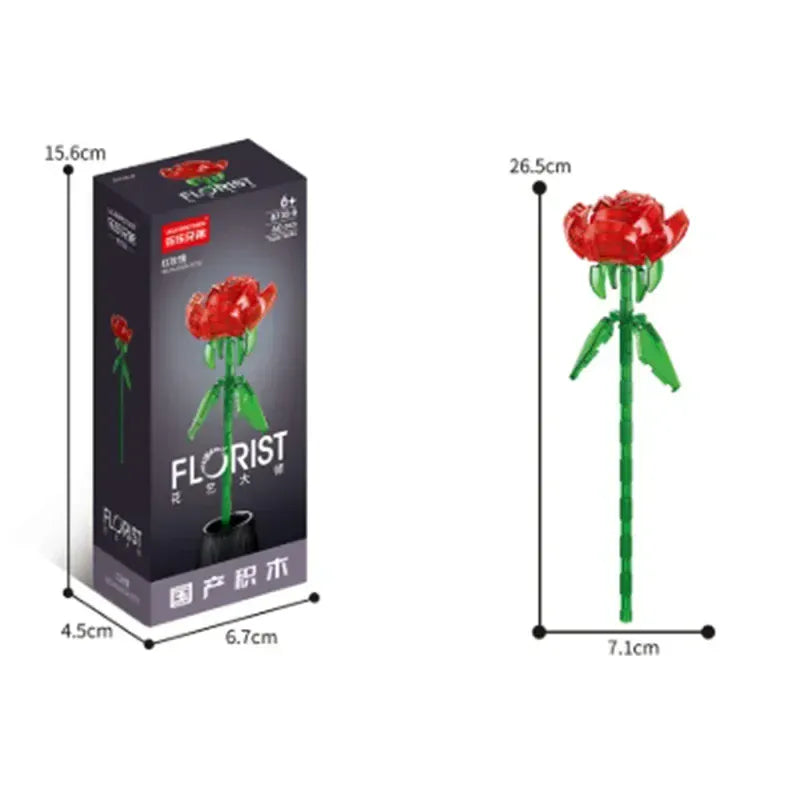 Valentine's Day Immortal Bouquet Creative Desktop Decoration Flowers Building Blocks Puzzle Simulation Toy Girls Gifts #T3 Valentine's Day Immortal Bouquet Creative Desktop Decoration Flowers Building Blocks Puzzle Simulation Toy Girls Gifts #T3