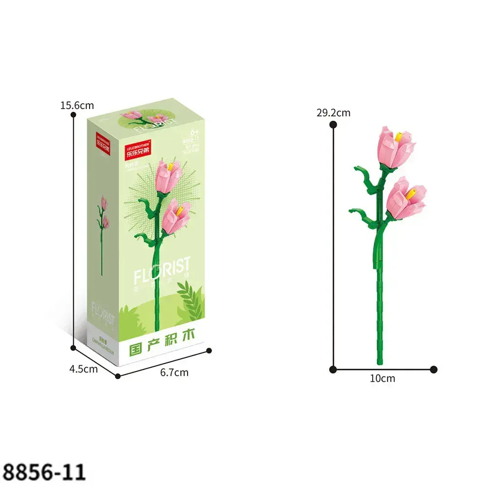 Valentine's Day Immortal Bouquet Creative Desktop Decoration Flowers Building Blocks Puzzle Simulation Toy Girls Gifts #T3 Valentine's Day Immortal Bouquet Creative Desktop Decoration Flowers Building Blocks Puzzle Simulation Toy Girls Gifts #T3