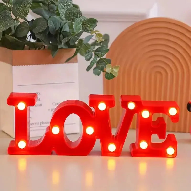 Valentine's Day LOVE LED Sign Lights Romantic Letter Lights Home Desktop Decoration Wedding Atmosphere Props Holiday Party Decor Valentine's Day LOVE LED Sign Lights Romantic Letter Lights Home Desktop Decoration Wedding Atmosphere Props Holiday Party Decor