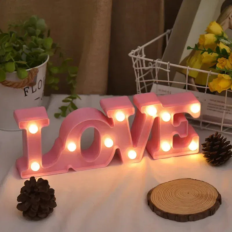 Valentine's Day LOVE LED Sign Lights Romantic Letter Lights Home Desktop Decoration Wedding Atmosphere Props Holiday Party Decor Valentine's Day LOVE LED Sign Lights Romantic Letter Lights Home Desktop Decoration Wedding Atmosphere Props Holiday Party Decor