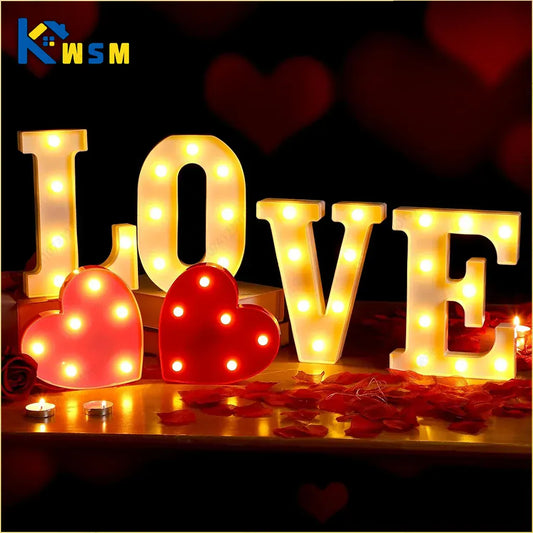 Valentine's Day LOVE LED Sign Lights Romantic Letter Lights Home Desktop Decoration Wedding Atmosphere Props Holiday Party Decor Valentine's Day LOVE LED Sign Lights Romantic Letter Lights Home Desktop Decoration Wedding Atmosphere Props Holiday Party Decor