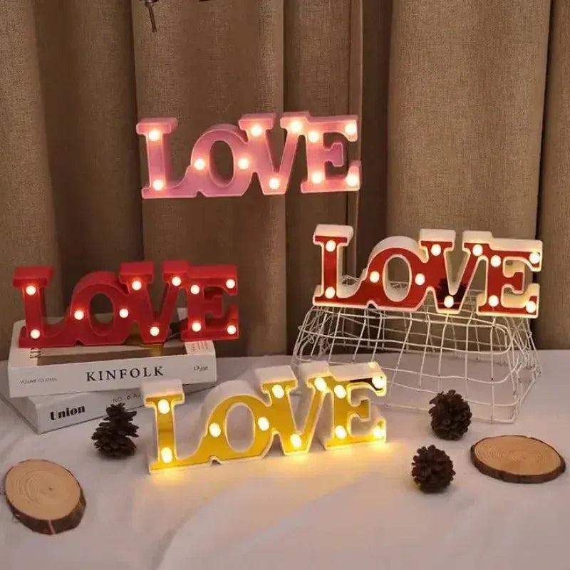 Valentine's Day LOVE LED Sign Lights Romantic Letter Lights Home Desktop Decoration Wedding Atmosphere Props Holiday Party Decor Valentine's Day LOVE LED Sign Lights Romantic Letter Lights Home Desktop Decoration Wedding Atmosphere Props Holiday Party Decor