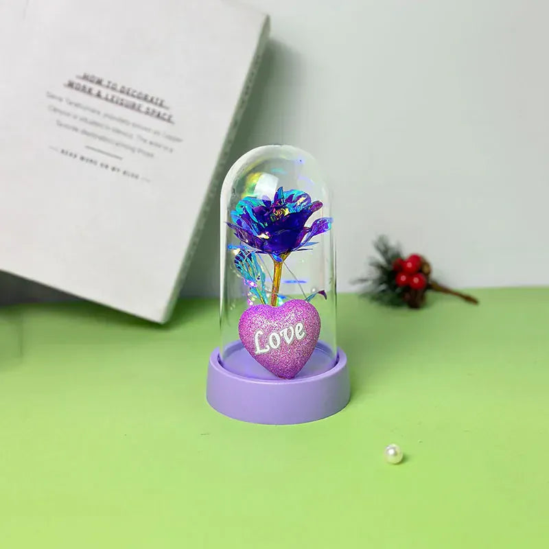 Valentine's Day Roses gift Romantic love plastic cover will glow home bedroom decor trinket Birthday decoration Party Party smal Valentine's Day Roses gift Romantic love plastic cover will glow home bedroom decor trinket Birthday decoration Party Party smal