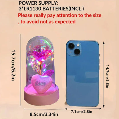 Valentine's Day Roses gift Romantic love plastic cover will glow home bedroom decor trinket Birthday decoration Party Party smal Valentine's Day Roses gift Romantic love plastic cover will glow home bedroom decor trinket Birthday decoration Party Party smal