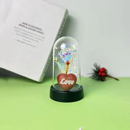 Valentine's Day Roses gift Romantic love plastic cover will glow home bedroom decor trinket Birthday decoration Party Party smal Valentine's Day Roses gift Romantic love plastic cover will glow home bedroom decor trinket Birthday decoration Party Party smal
