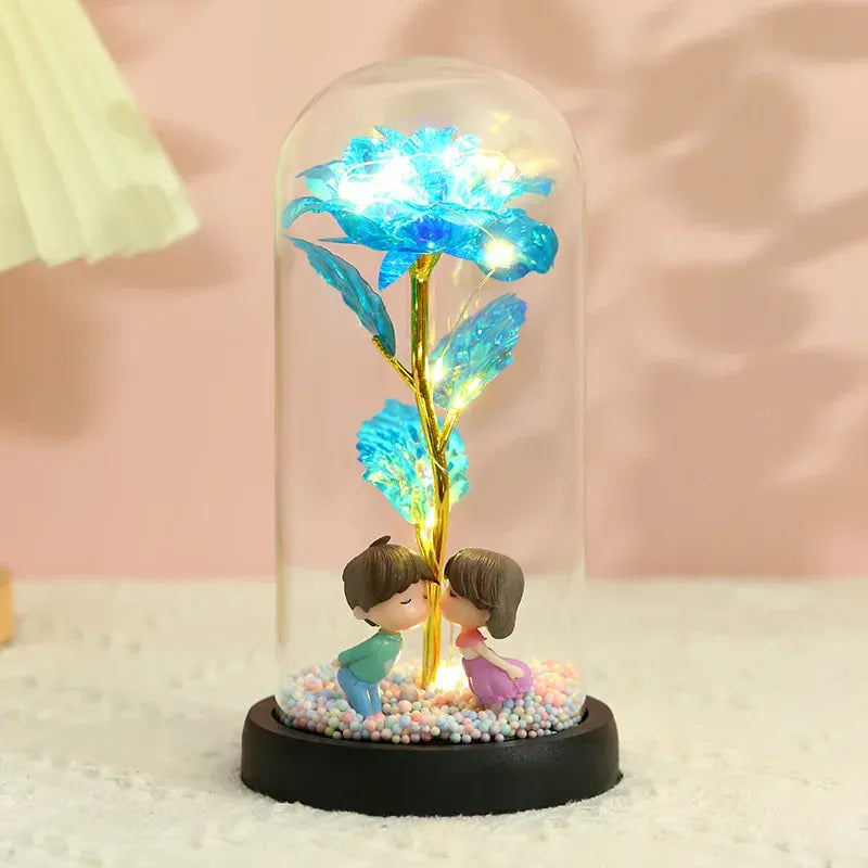Valentines Day Gift for Girlfriend Eternal Rose LED Light Foil Flower In Glass Cover Mothers Day Wedding Favors Bridesmaid Gift Valentines Day Gift for Girlfriend Eternal Rose LED Light Foil Flower In Glass Cover Mothers Day Wedding Favors Bridesmaid Gift