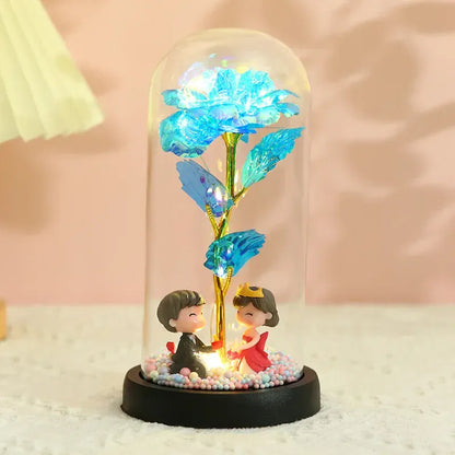 Valentines Day Gift for Girlfriend Eternal Rose LED Light Foil Flower In Glass Cover Mothers Day Wedding Favors Bridesmaid Gift Valentines Day Gift for Girlfriend Eternal Rose LED Light Foil Flower In Glass Cover Mothers Day Wedding Favors Bridesmaid Gift