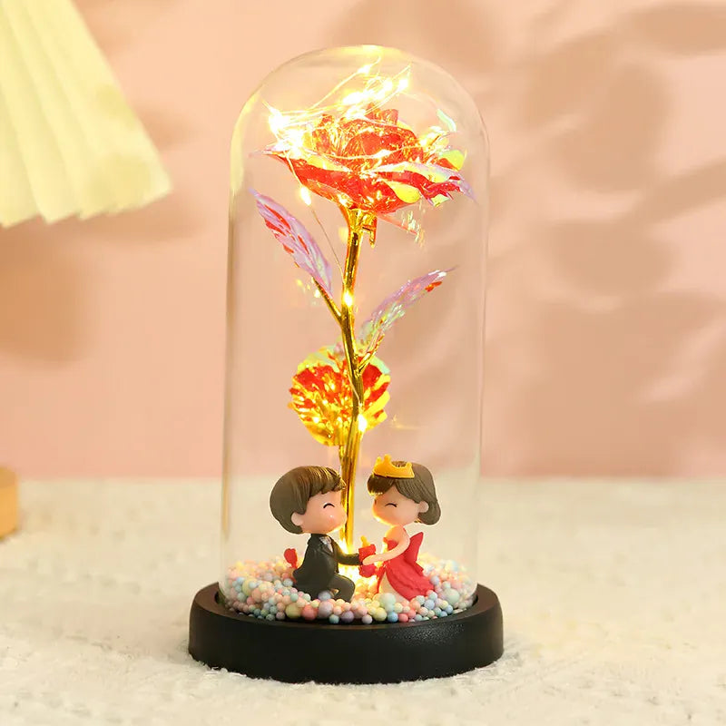 Valentines Day Gift for Girlfriend Eternal Rose LED Light Foil Flower In Glass Cover Mothers Day Wedding Favors Bridesmaid Gift Valentines Day Gift for Girlfriend Eternal Rose LED Light Foil Flower In Glass Cover Mothers Day Wedding Favors Bridesmaid Gift