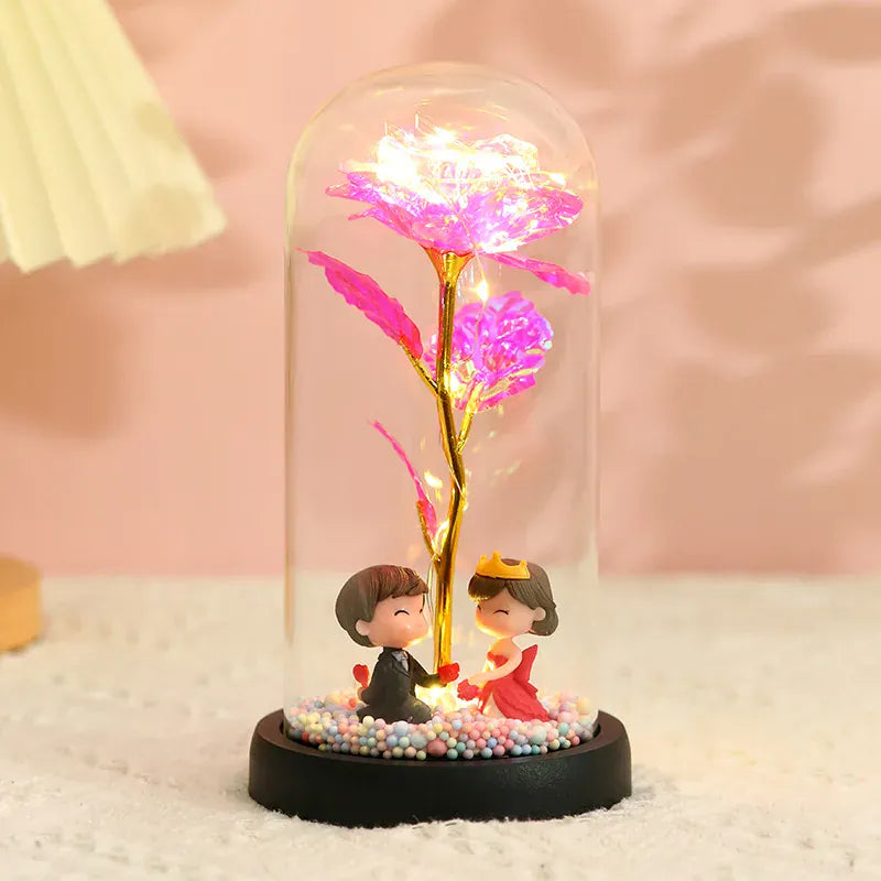Valentines Day Gift for Girlfriend Eternal Rose LED Light Foil Flower In Glass Cover Mothers Day Wedding Favors Bridesmaid Gift Valentines Day Gift for Girlfriend Eternal Rose LED Light Foil Flower In Glass Cover Mothers Day Wedding Favors Bridesmaid Gift
