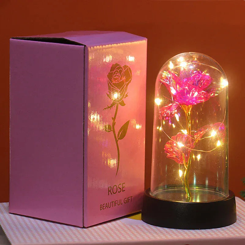 Valentines Day Gift for Girlfriend Eternal Rose LED Light Foil Flower In Glass Cover Mothers Day Wedding Favors Bridesmaid Gifts Valentines Day Gift for Girlfriend Eternal Rose LED Light Foil Flower In Glass Cover Mothers Day Wedding Favors Bridesmaid Gifts