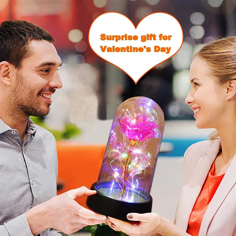Valentines Day Gift for Girlfriend Eternal Rose LED Light Foil Flower In Glass Cover Mothers Day Wedding Favors Bridesmaid Gifts Valentines Day Gift for Girlfriend Eternal Rose LED Light Foil Flower In Glass Cover Mothers Day Wedding Favors Bridesmaid Gifts