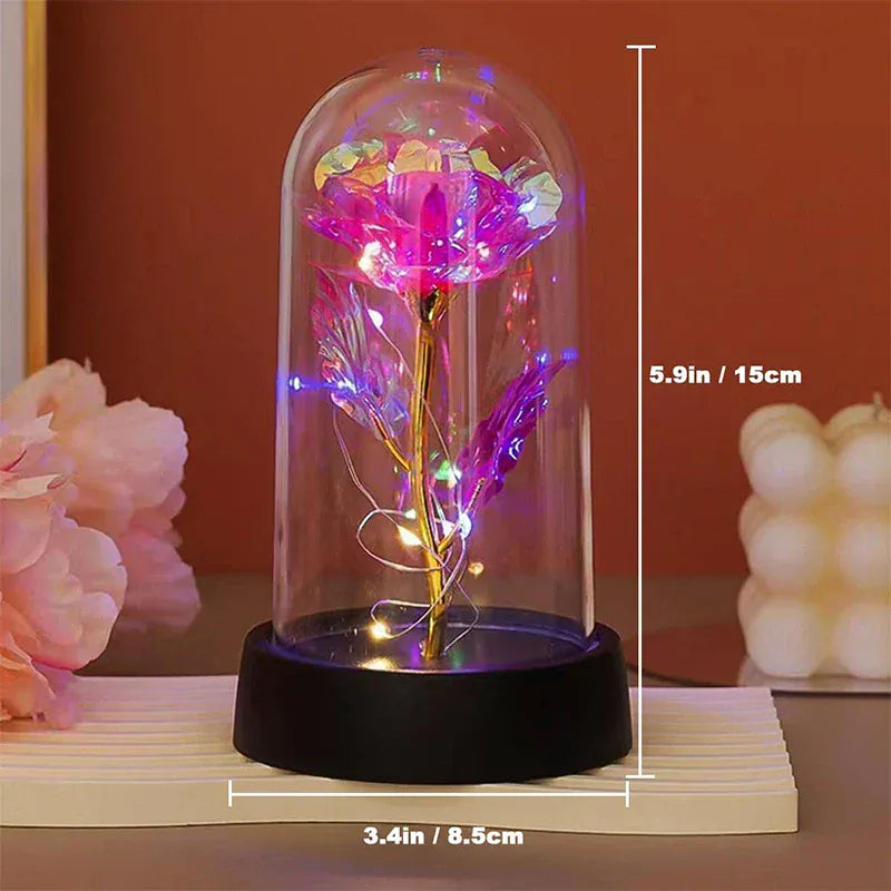 Valentines Day Gift for Girlfriend Eternal Rose LED Light Foil Flower In Glass Cover Mothers Day Wedding Favors Bridesmaid Gifts Valentines Day Gift for Girlfriend Eternal Rose LED Light Foil Flower In Glass Cover Mothers Day Wedding Favors Bridesmaid Gifts