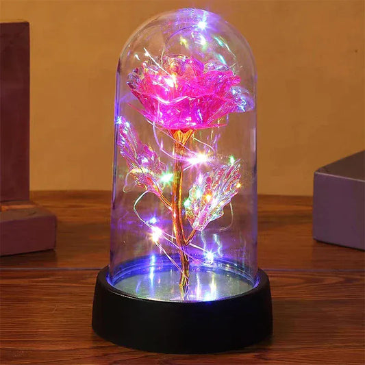 Valentines Day Gift for Girlfriend Eternal Rose LED Light Foil Flower In Glass Cover Mothers Day Wedding Favors Bridesmaid Gifts Valentines Day Gift for Girlfriend Eternal Rose LED Light Foil Flower In Glass Cover Mothers Day Wedding Favors Bridesmaid Gifts