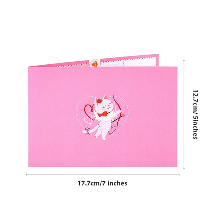 Valentines Day Greeting Card Romantic Cupid Cat Balloon Pop Up 3D Greetings Card Postcard Love Gifts For Couples Wife Lover Valentines Day Greeting Card Romantic Cupid Cat Balloon Pop Up 3D Greetings Card Postcard Love Gifts For Couples Wife Lover