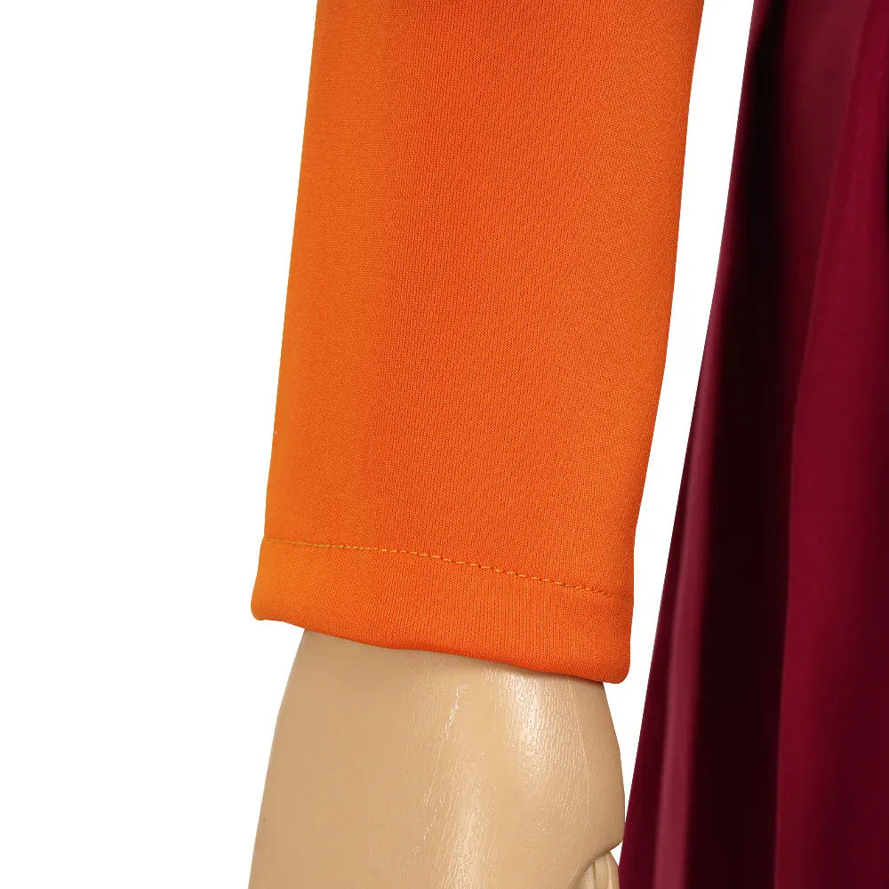 Velma Anime Cosplay Costume Set – Orange Uniform | Sizes XS–XXXL Velma Anime Cosplay Costume Set – Orange Uniform with Skirt & Socks | Sizes XS–XXXL