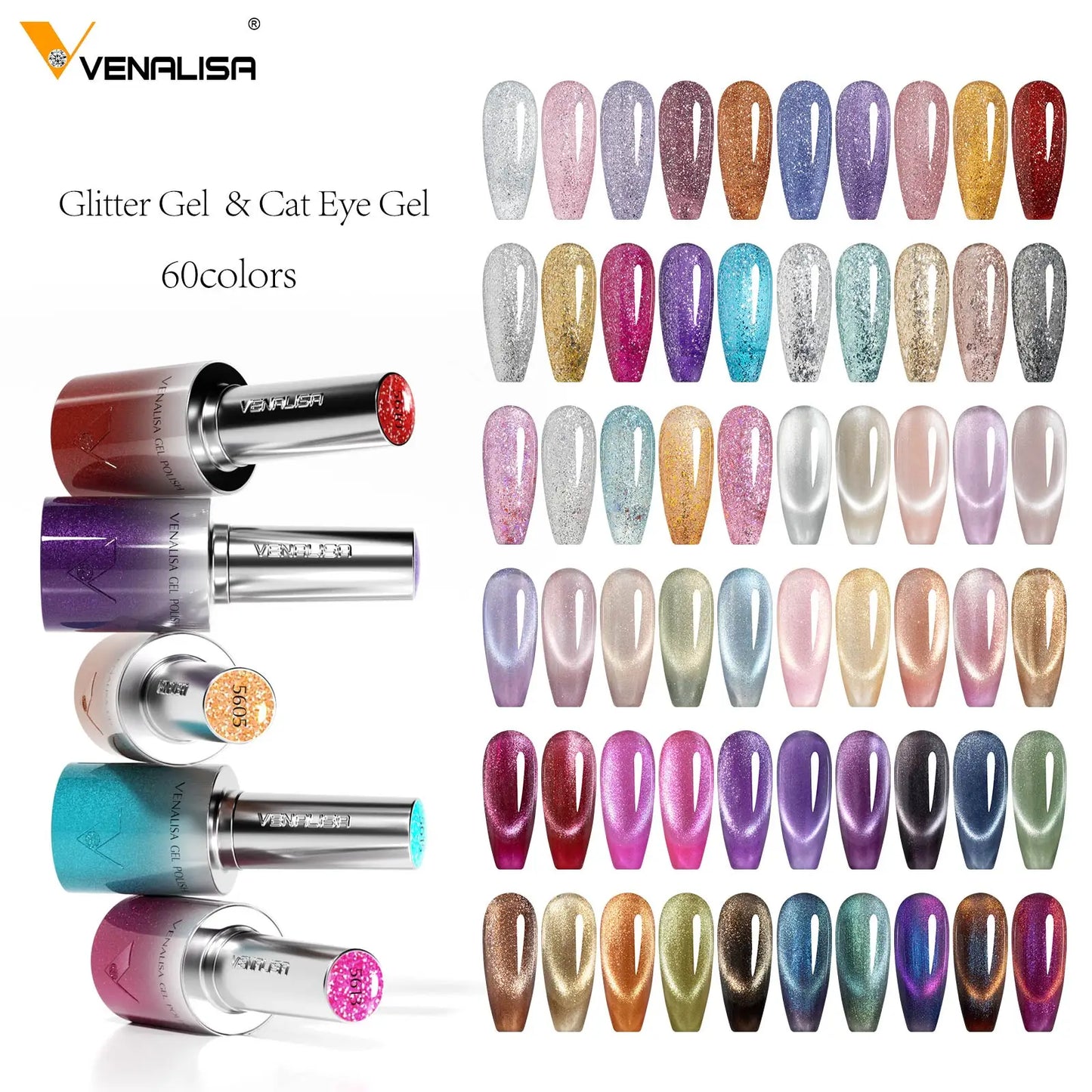 VENALISA 10ml Cat Eye Gel Nail Polish Ultra Sparkle Glitter Gel HEMA FREE TPO FREE Semi Permanent UV LED Soak Off Nail Manicure VENALISA 10ml Cat Eye Gel Nail Polish Ultra Sparkle Glitter Gel HEMA FREE TPO FREE Semi Permanent UV LED Soak Off Nail Manicure
