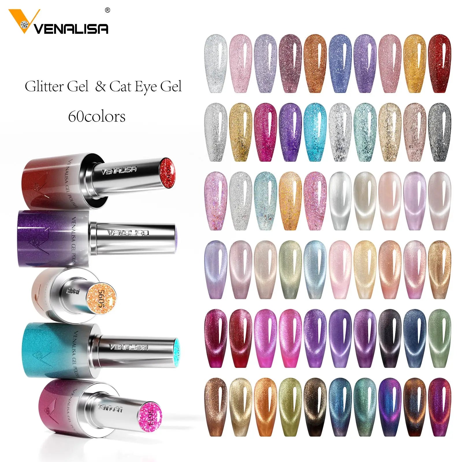 VENALISA 10ml Cat Eye Gel Nail Polish Ultra Sparkle Glitter Gel HEMA FREE TPO FREE Semi Permanent UV LED Soak Off Nail Manicure VENALISA 10ml Cat Eye Gel Nail Polish Ultra Sparkle Glitter Gel HEMA FREE TPO FREE Semi Permanent UV LED Soak Off Nail Manicure