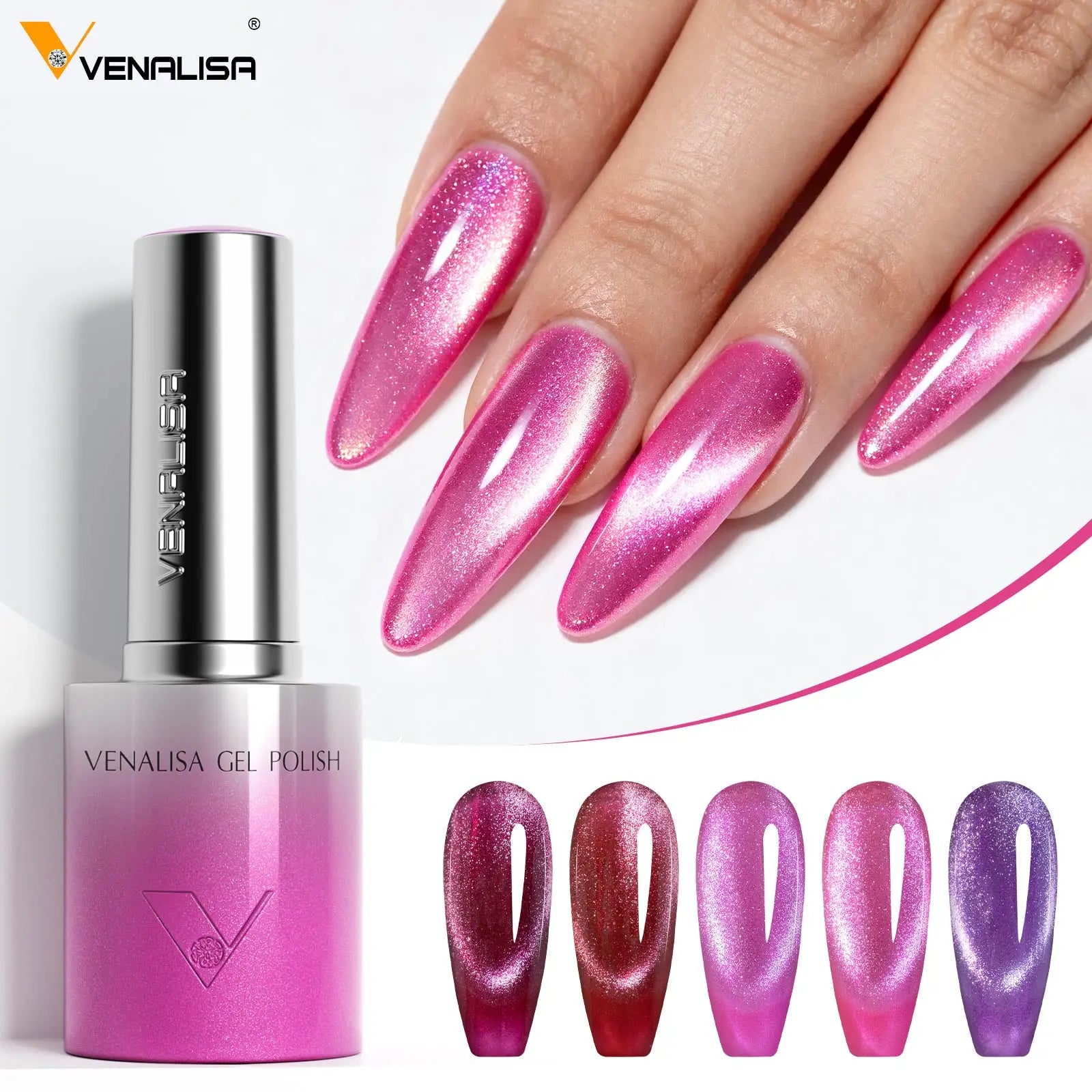 VENALISA 10ml Cat Eye Gel Nail Polish Ultra Sparkle Glitter Gel HEMA FREE TPO FREE Semi Permanent UV LED Soak Off Nail Manicure VENALISA 10ml Cat Eye Gel Nail Polish Ultra Sparkle Glitter Gel HEMA FREE TPO FREE Semi Permanent UV LED Soak Off Nail Manicure