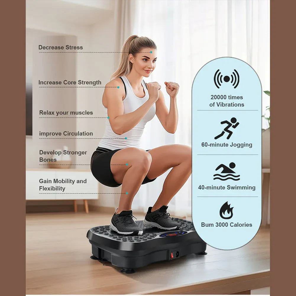 Vibration Plate Exercise Machine Bluetooth-Compatible Rhythm Full Body Shaker Weight Loss Fat Shaking Machines Adjustable Speed Vibration Plate Exercise Machine Bluetooth-Compatible Rhythm Full Body Shaker Weight Loss Fat Shaking Machines Adjustable Speed