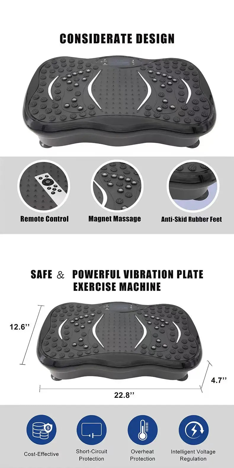 Vibration Plate Exercise Machine - Full Body Fitness Platform | Wahooly Vibration Plate Fitness Platform Exercise Machine Vibrating Lymphatic Drainage Shaking Full Body Shaker Workout Vibrate Stand