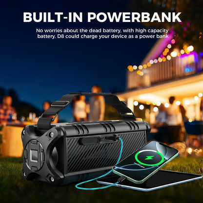 W-KING D8 90W Bluetooth Speaker IPX6 Waterproof | Wahooly W-KING D8 Bluetooth Speaker — 90W Booming Bass, IPX6 Waterproof, 40-Hour Playtime