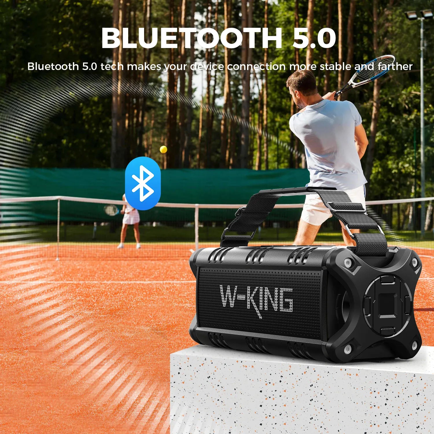 W-KING D8 90W Bluetooth Speaker IPX6 Waterproof | Wahooly W-KING D8 Bluetooth Speaker — 90W Booming Bass, IPX6 Waterproof, 40-Hour Playtime