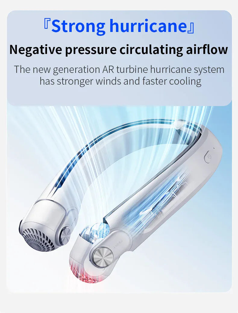 Wearable Bladeless Neck Fan | USB-C Rechargeable Hands-Free Portable Cooling | Home, Dorm & Outdoor Wearable Bladeless Neck Fan — USB-C Rechargeable Hands-Free Portable Cooling Fan | Home, Dorm & Outdoor