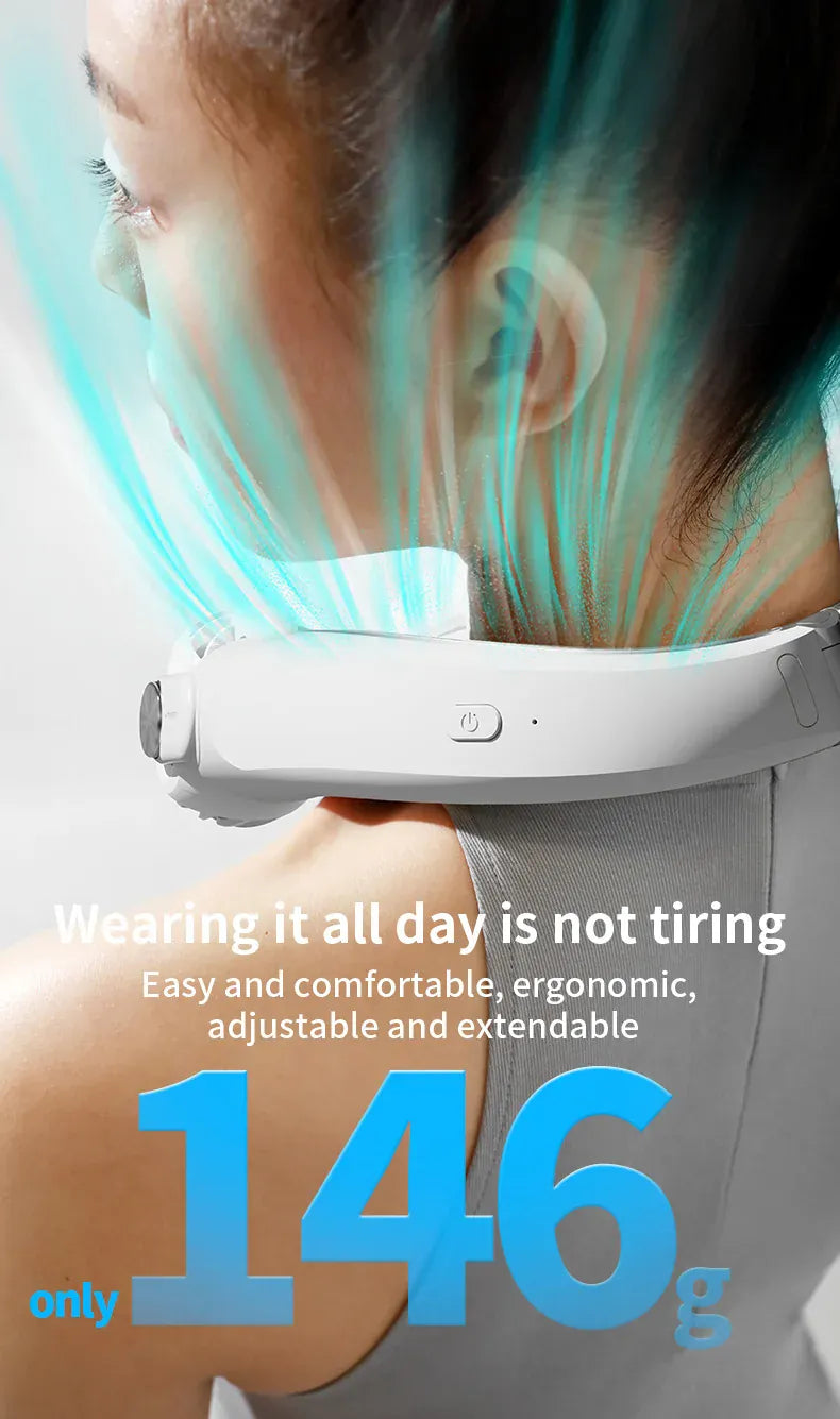 Wearable Bladeless Neck Fan | USB-C Rechargeable Hands-Free Portable Cooling | Home, Dorm & Outdoor Wearable Bladeless Neck Fan — USB-C Rechargeable Hands-Free Portable Cooling Fan | Home, Dorm & Outdoor