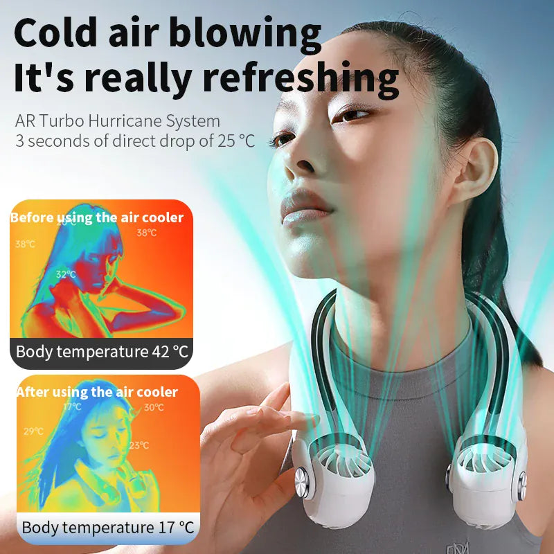 Wearable Bladeless Neck Fan | USB-C Rechargeable Hands-Free Portable Cooling | Home, Dorm & Outdoor Wearable Bladeless Neck Fan — USB-C Rechargeable Hands-Free Portable Cooling Fan | Home, Dorm & Outdoor