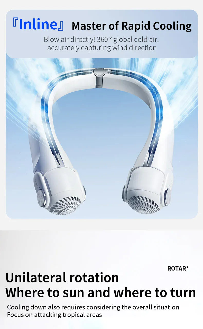 Wearable Bladeless Neck Fan | USB-C Rechargeable Hands-Free Portable Cooling | Home, Dorm & Outdoor Wearable Bladeless Neck Fan — USB-C Rechargeable Hands-Free Portable Cooling Fan | Home, Dorm & Outdoor
