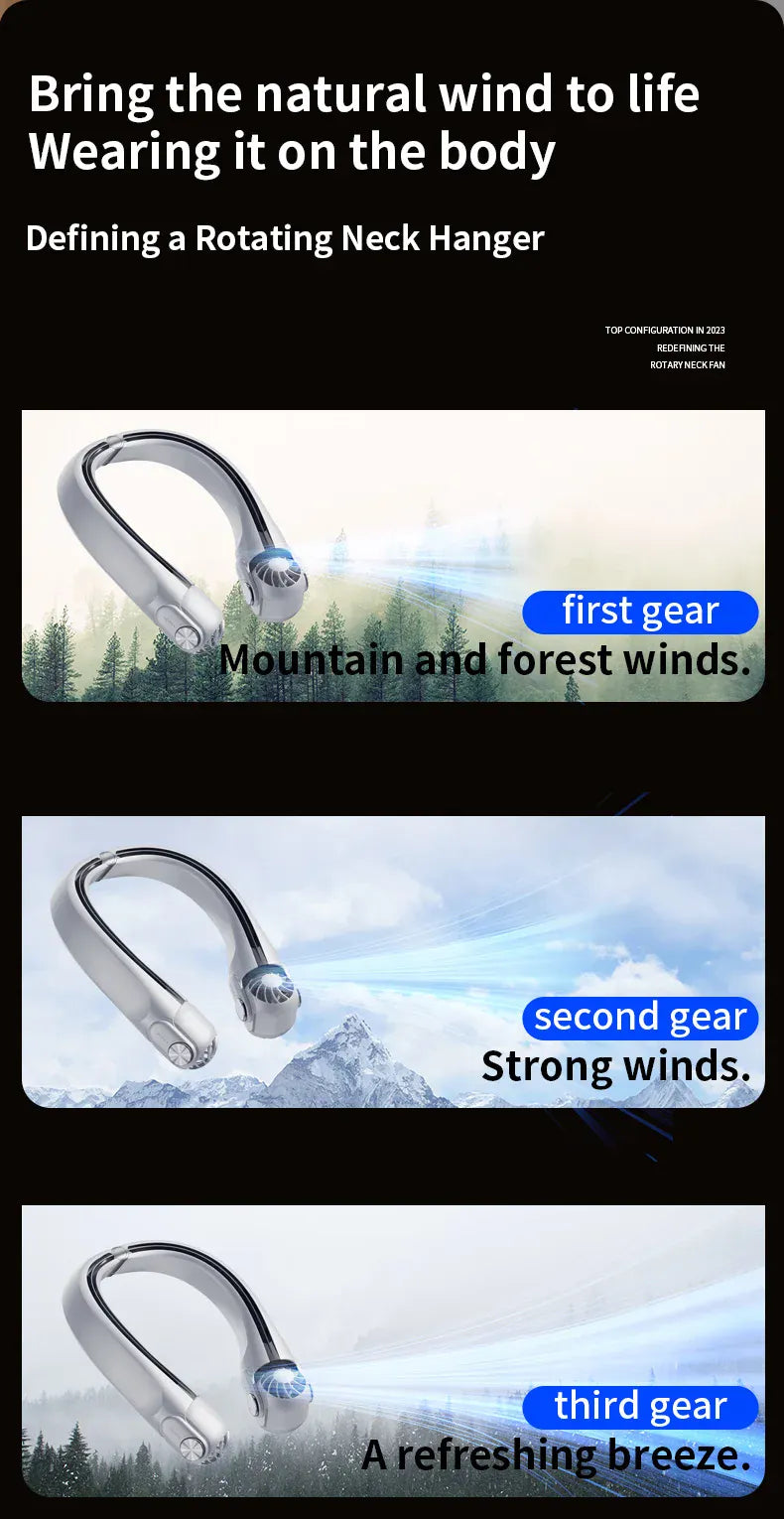 Wearable Bladeless Neck Fan | USB-C Rechargeable Hands-Free Portable Cooling | Home, Dorm & Outdoor Wearable Bladeless Neck Fan — USB-C Rechargeable Hands-Free Portable Cooling Fan | Home, Dorm & Outdoor