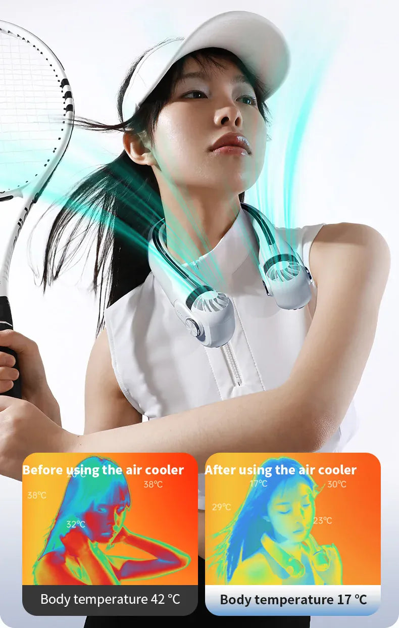 Wearable Bladeless Neck Fan | USB-C Rechargeable Hands-Free Portable Cooling | Home, Dorm & Outdoor Wearable Bladeless Neck Fan — USB-C Rechargeable Hands-Free Portable Cooling Fan | Home, Dorm & Outdoor