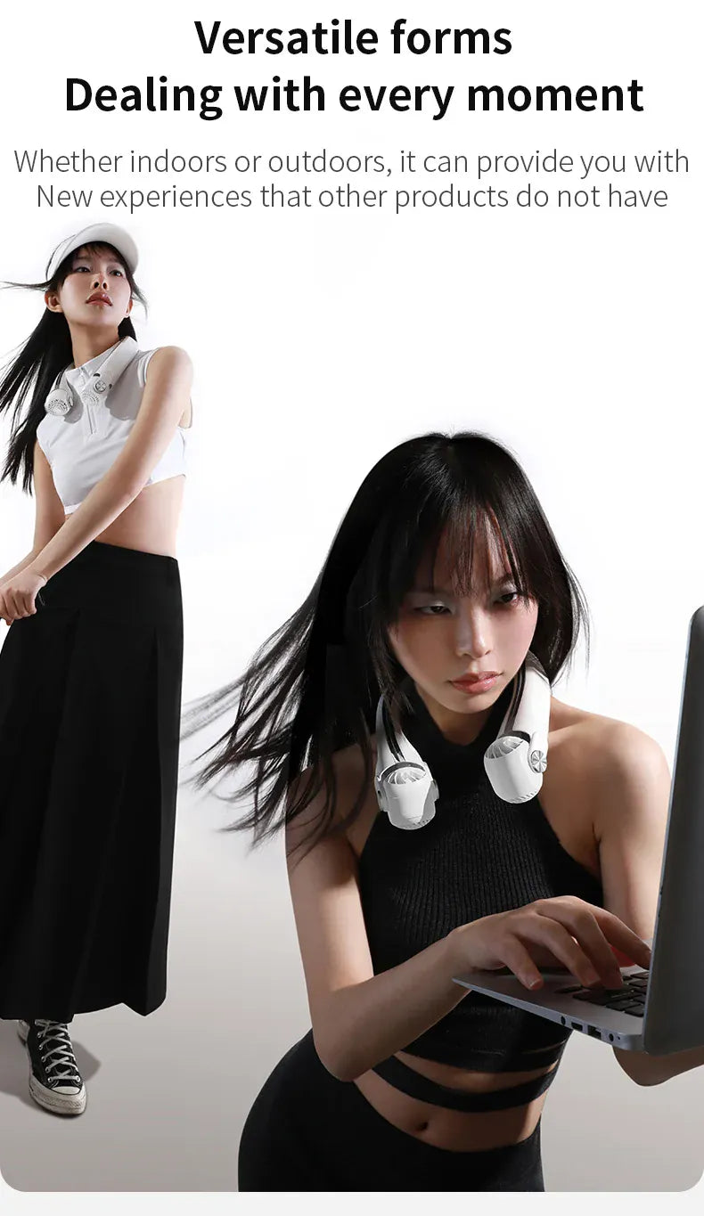 Wearable Bladeless Neck Fan | USB-C Rechargeable Hands-Free Portable Cooling | Home, Dorm & Outdoor Wearable Bladeless Neck Fan — USB-C Rechargeable Hands-Free Portable Cooling Fan | Home, Dorm & Outdoor