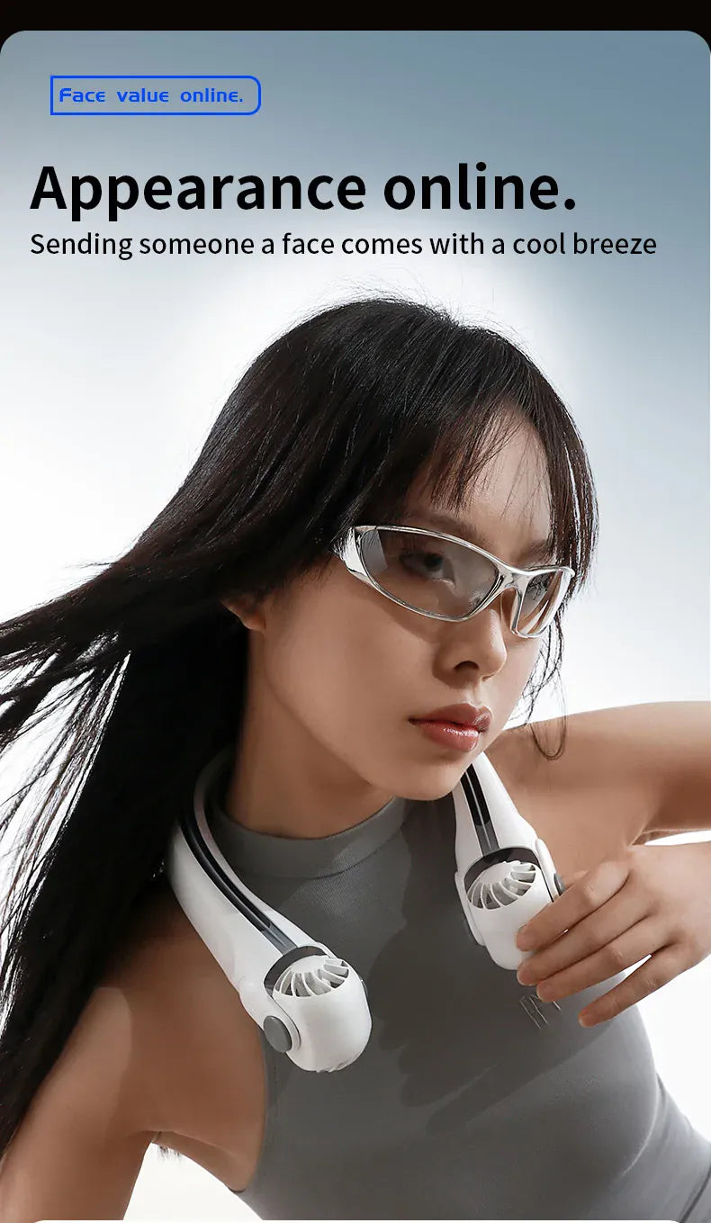 Wearable Bladeless Neck Fan | USB-C Rechargeable Hands-Free Portable Cooling | Home, Dorm & Outdoor Wearable Bladeless Neck Fan — USB-C Rechargeable Hands-Free Portable Cooling Fan | Home, Dorm & Outdoor