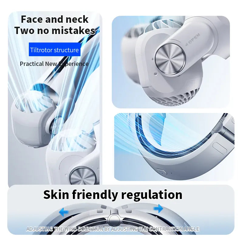 Wearable Bladeless Neck Fan | USB-C Rechargeable Hands-Free Portable Cooling | Home, Dorm & Outdoor Wearable Bladeless Neck Fan — USB-C Rechargeable Hands-Free Portable Cooling Fan | Home, Dorm & Outdoor