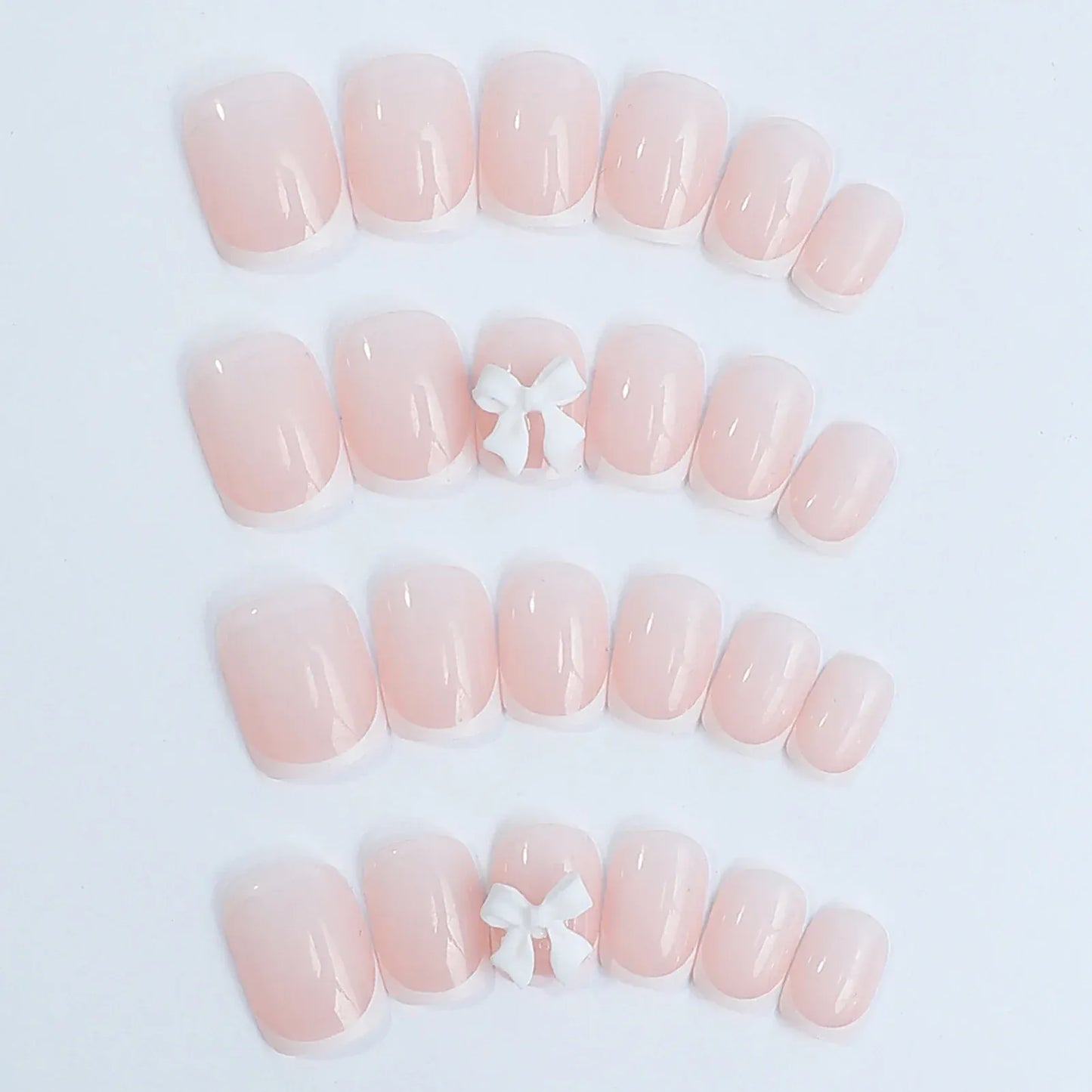White French Press on Nails 3D Bowknot Fake Nails Tips Full Cover Wearable False Nails for Women and Girls DIY Manicure 24Pcs White French Press on Nails 3D Bowknot Fake Nails Tips Full Cover Wearable False Nails for Women and Girls DIY Manicure 24Pcs