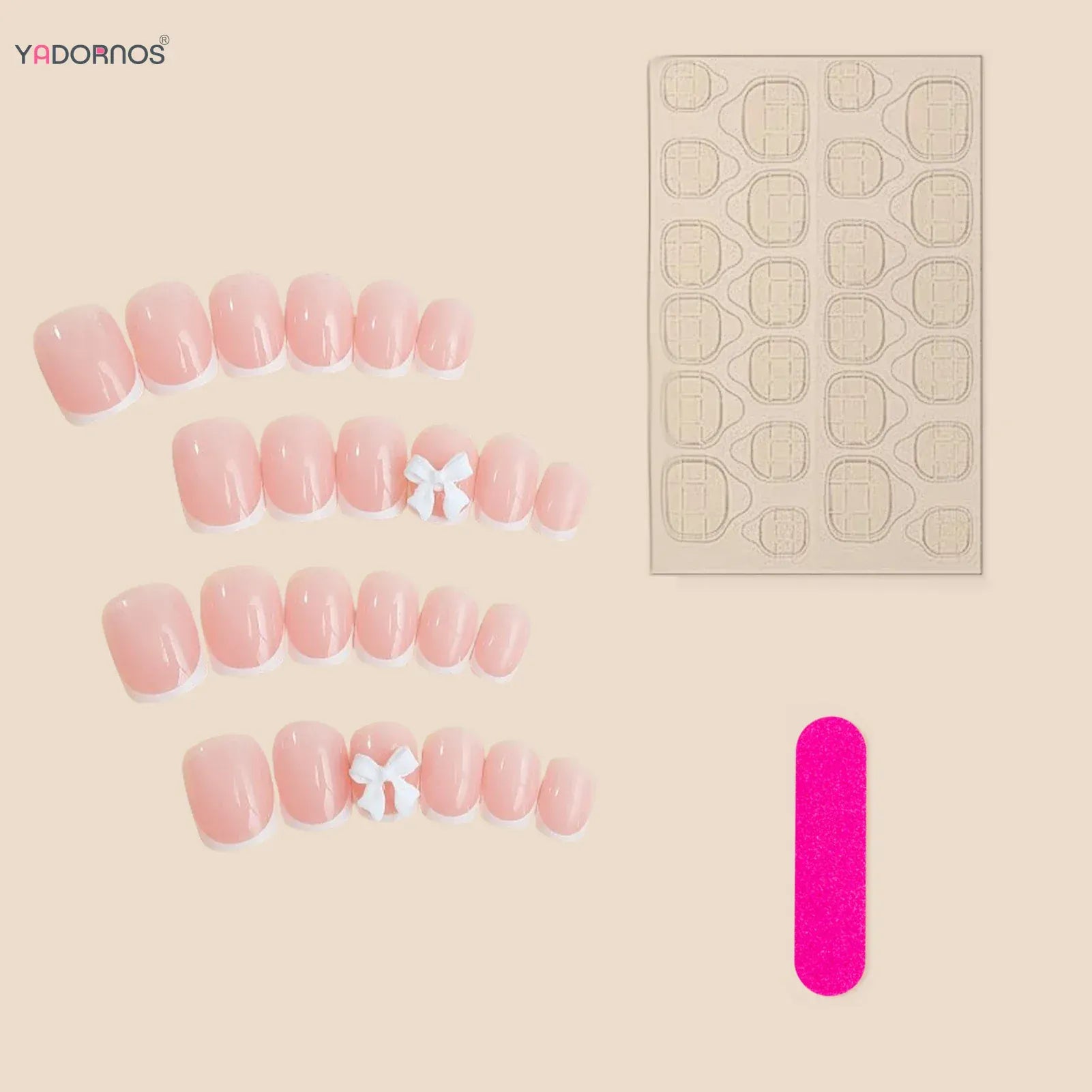 White French Press on Nails 3D Bowknot Fake Nails Tips Full Cover Wearable False Nails for Women and Girls DIY Manicure 24Pcs White French Press on Nails 3D Bowknot Fake Nails Tips Full Cover Wearable False Nails for Women and Girls DIY Manicure 24Pcs