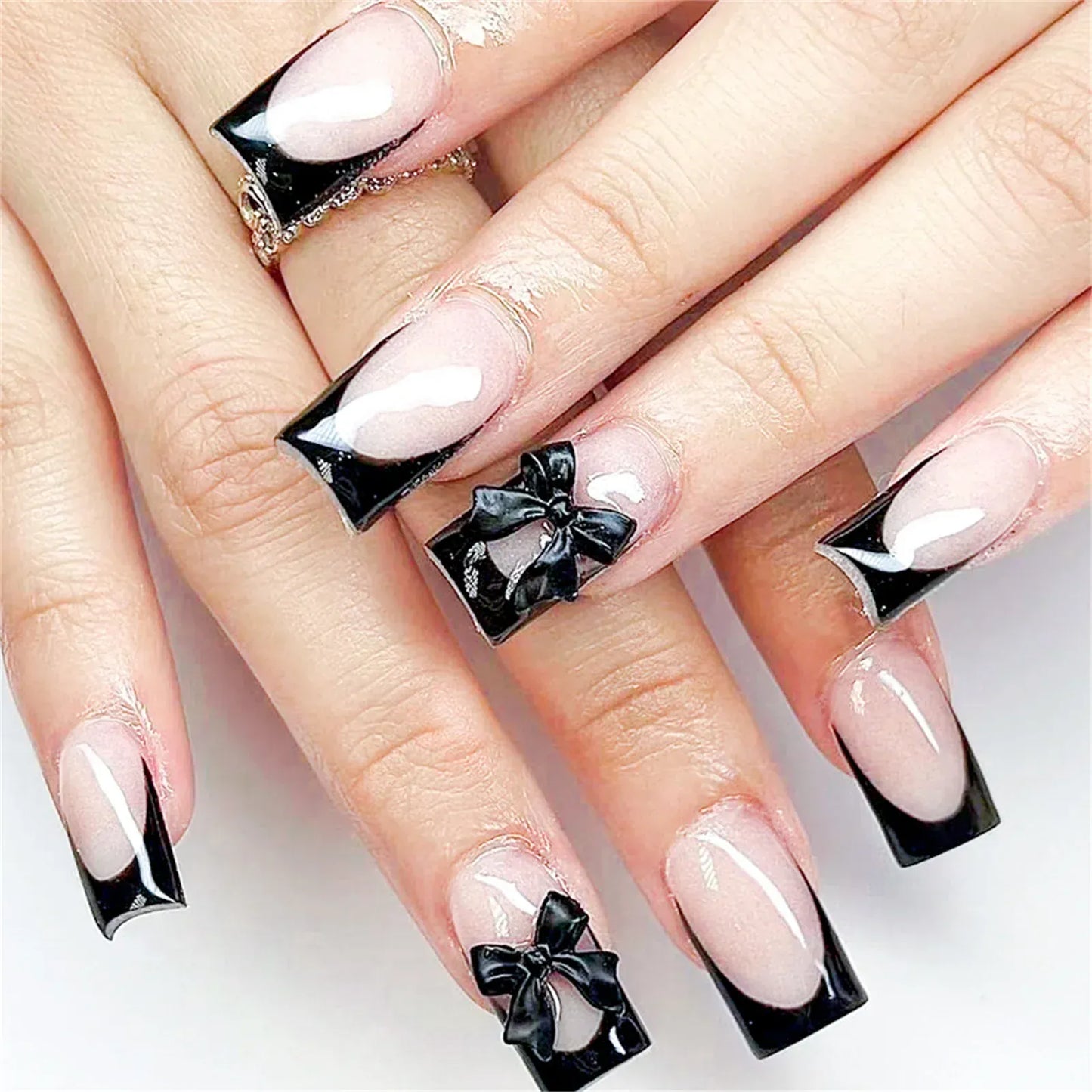 White French Press on Nails 3D Bowknot Fake Nails Tips Full Cover Wearable False Nails for Women and Girls DIY Manicure 24Pcs White French Press on Nails 3D Bowknot Fake Nails Tips Full Cover Wearable False Nails for Women and Girls DIY Manicure 24Pcs