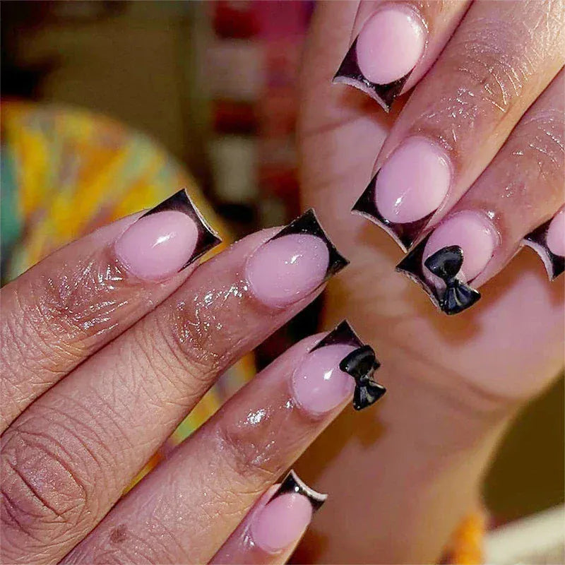 White French Press on Nails 3D Bowknot Fake Nails Tips Full Cover Wearable False Nails for Women and Girls DIY Manicure 24Pcs White French Press on Nails 3D Bowknot Fake Nails Tips Full Cover Wearable False Nails for Women and Girls DIY Manicure 24Pcs