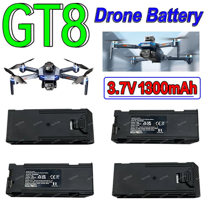 GT8 Drone Battery 3.7V 1300mAh - Original LSRC Replacement (Drone NOT Included) Wholesale GT8 Drone Battery 3.7V 1300mAh Original Battery GT8 4K Camera Drone Spare Lipo Battery GT8 Accessories Parts