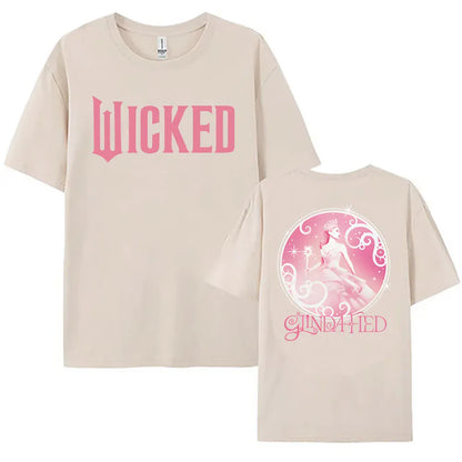 Wicked for Good Pink T-shirt Short Sleeve Cotton Women Men Tshirts Streetwear Unisex Fashion Film Graphic Print T Shirt Female Wicked for Good Pink T-shirt Short Sleeve Cotton Women Men Tshirts Streetwear Unisex Fashion Film Graphic Print T Shirt Female