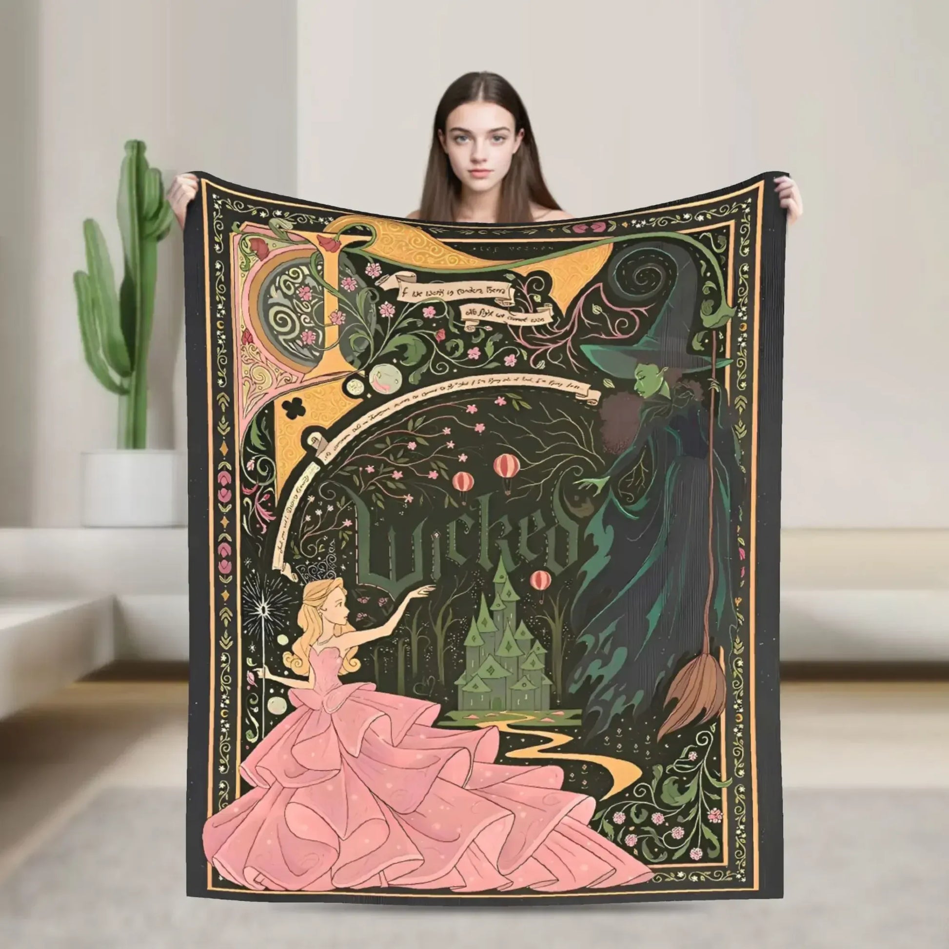 Wicked  Musical Movie Glinda Poster Warm Plush Throw Blanket Graphic Bedspread for Living Room Sofa Bed Cover Wicked  Musical Movie Glinda Poster Warm Plush Throw Blanket Graphic Bedspread for Living Room Sofa Bed Cover