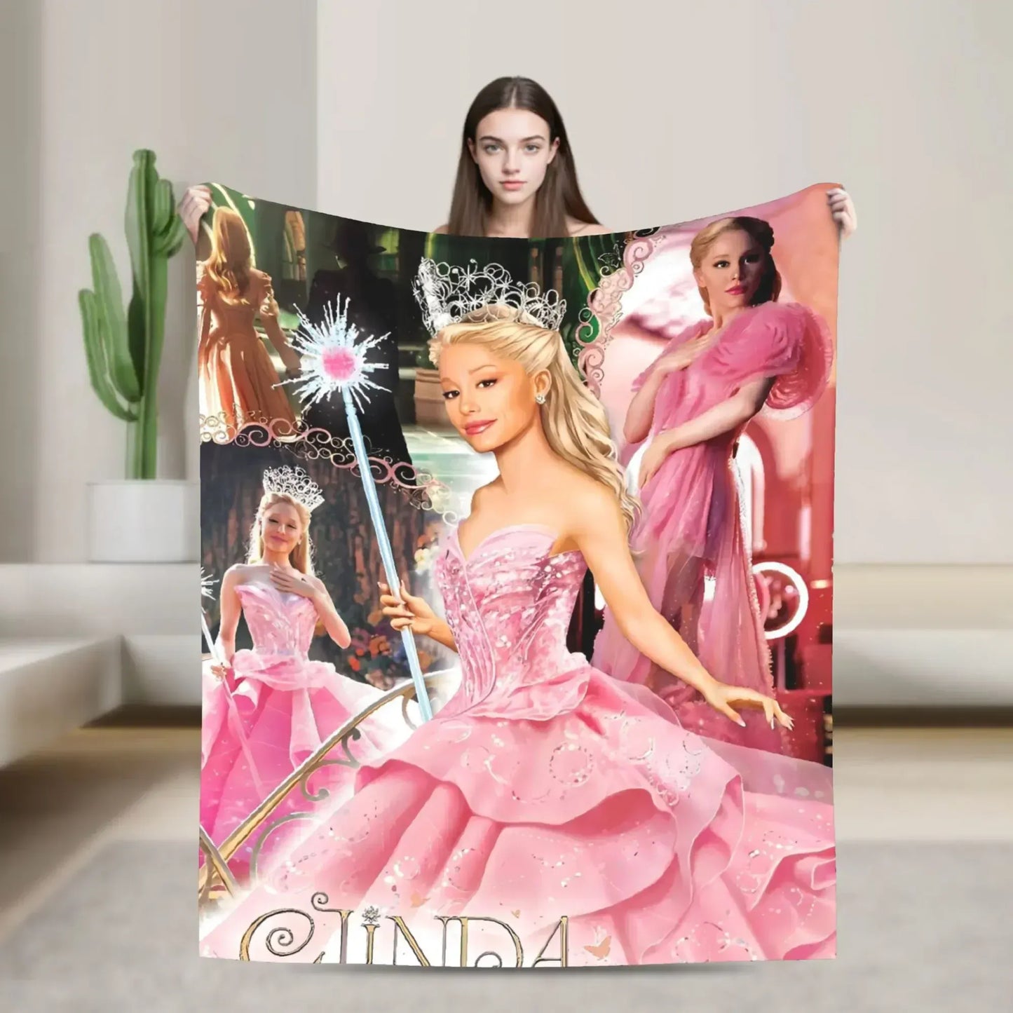Wicked  Musical Movie Glinda Poster Warm Plush Throw Blanket Graphic Bedspread for Living Room Sofa Bed Cover Wicked  Musical Movie Glinda Poster Warm Plush Throw Blanket Graphic Bedspread for Living Room Sofa Bed Cover